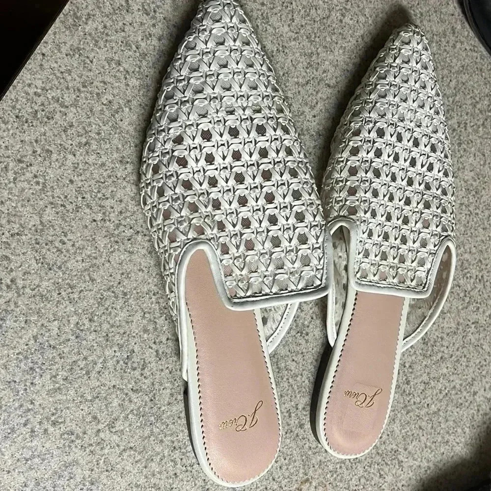 J.Crew Pointed Toe Woven Slipper Slides Size 10 View 2